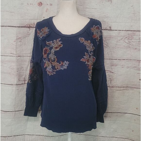 Sundance Long Sleeve Embroidered Top Size Large - Picture 1 of 6